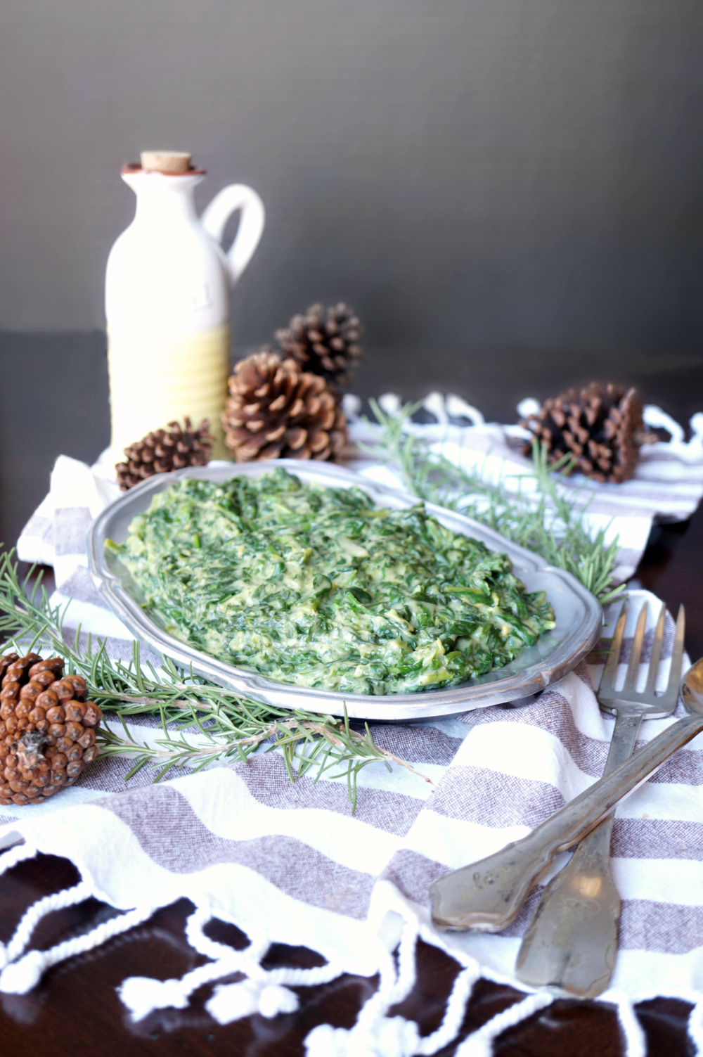 vegan creamed greens {spinach, kale, and chard} | The Baking Fairy #HolidaySideDishes