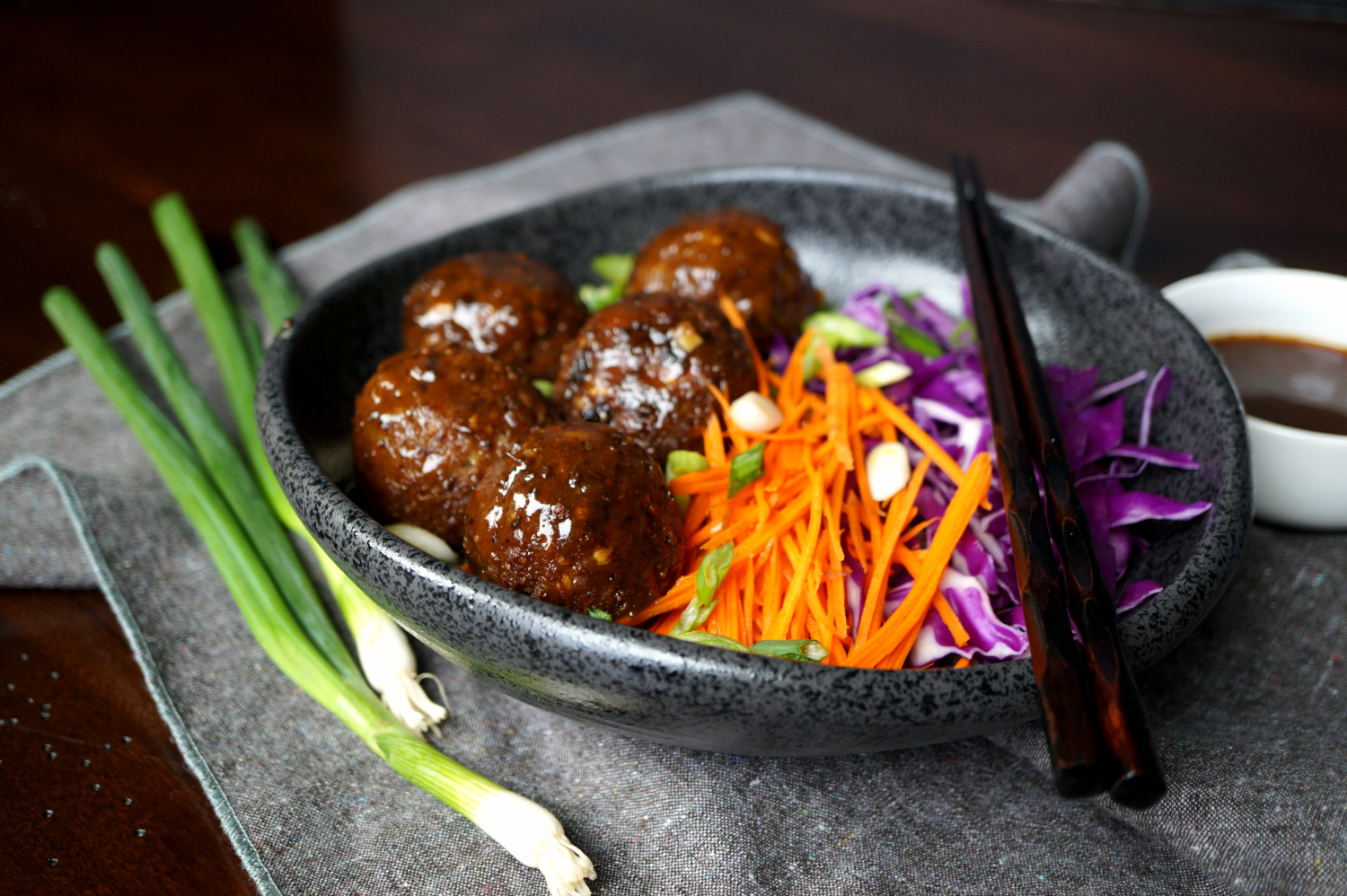 vegan japanese eggplant no-meatballs | The Baking Fairy