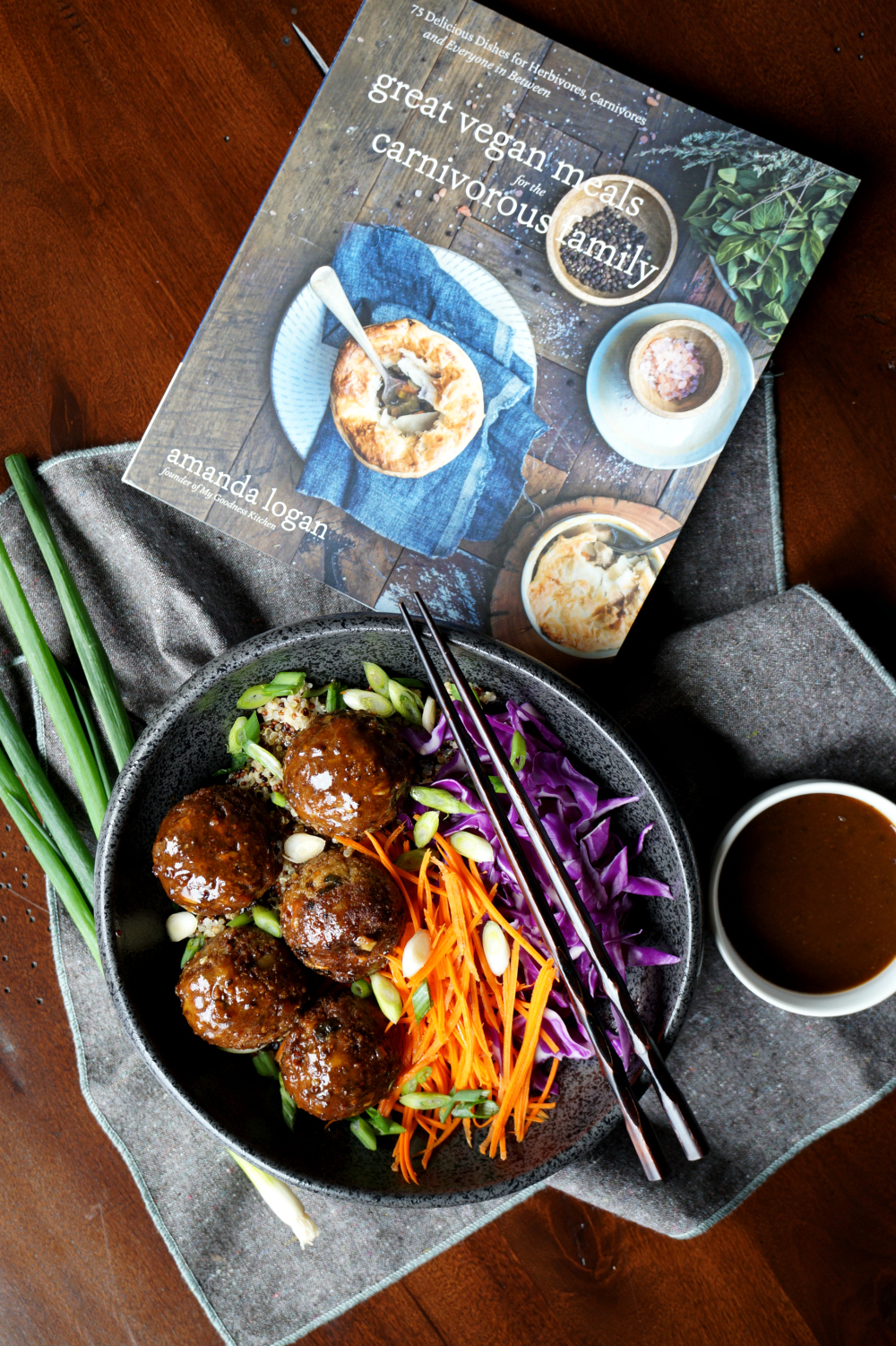 vegan japanese eggplant no-meatballs | The Baking Fairy