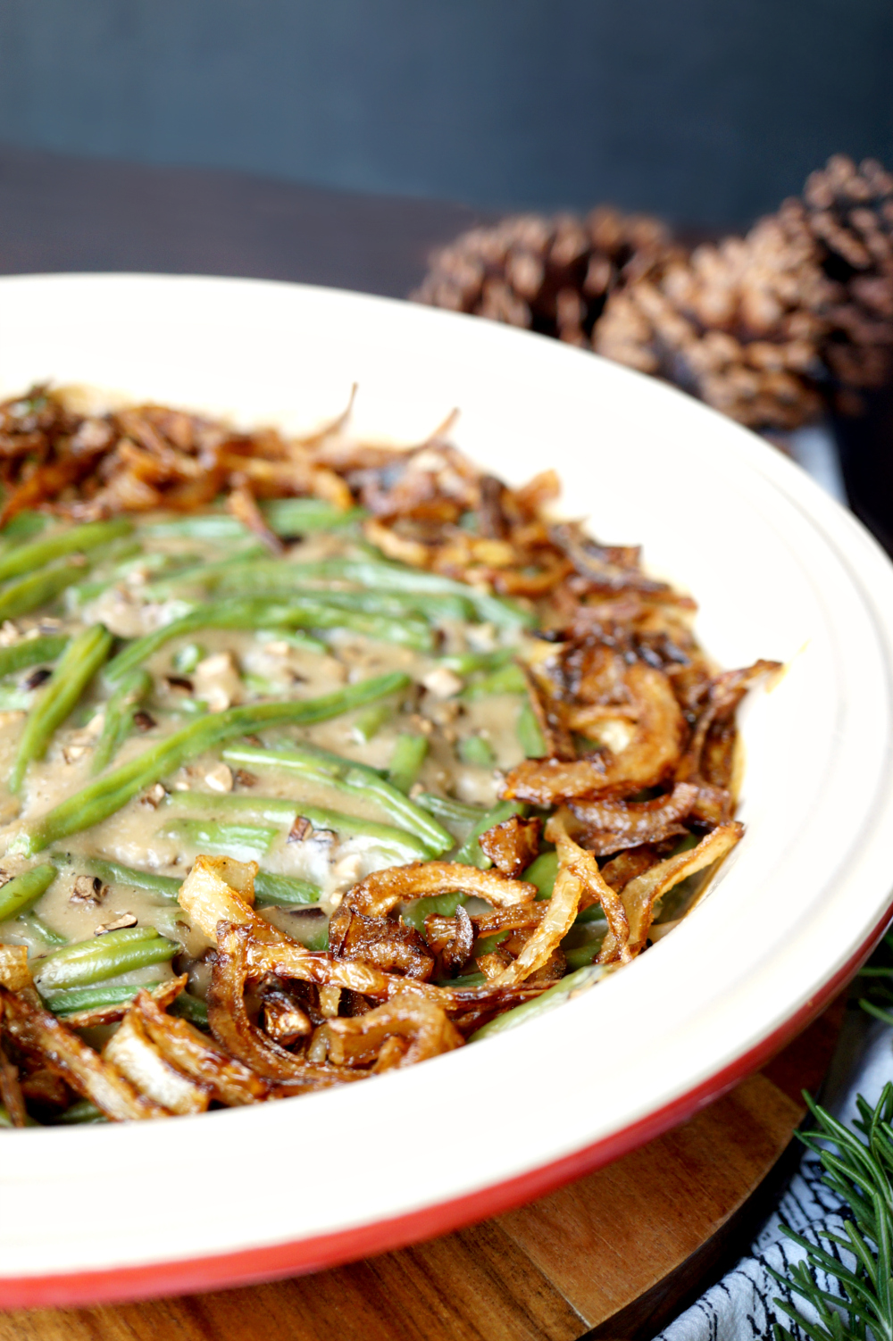 vegan green bean casserole from scratch | The Baking Fairy