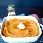 vegan maple thyme mashed sweet potatoes | The Baking Fairy #HolidaySideDishWeek