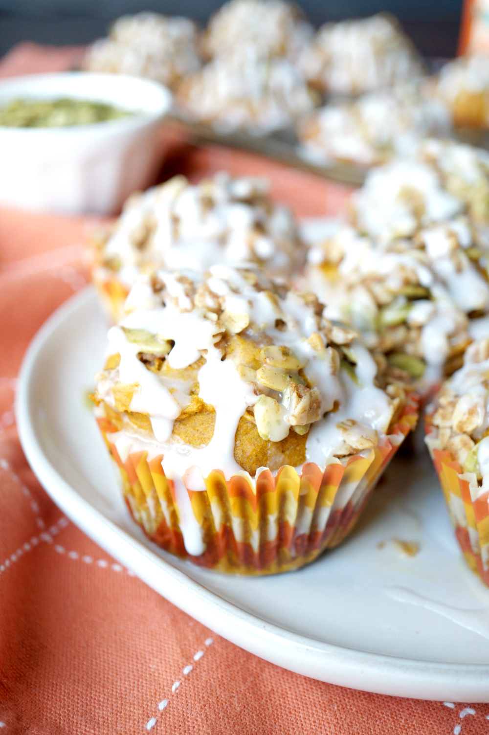 vegan pumpkin muffins with brown sugar streusel | The Baking Fairy