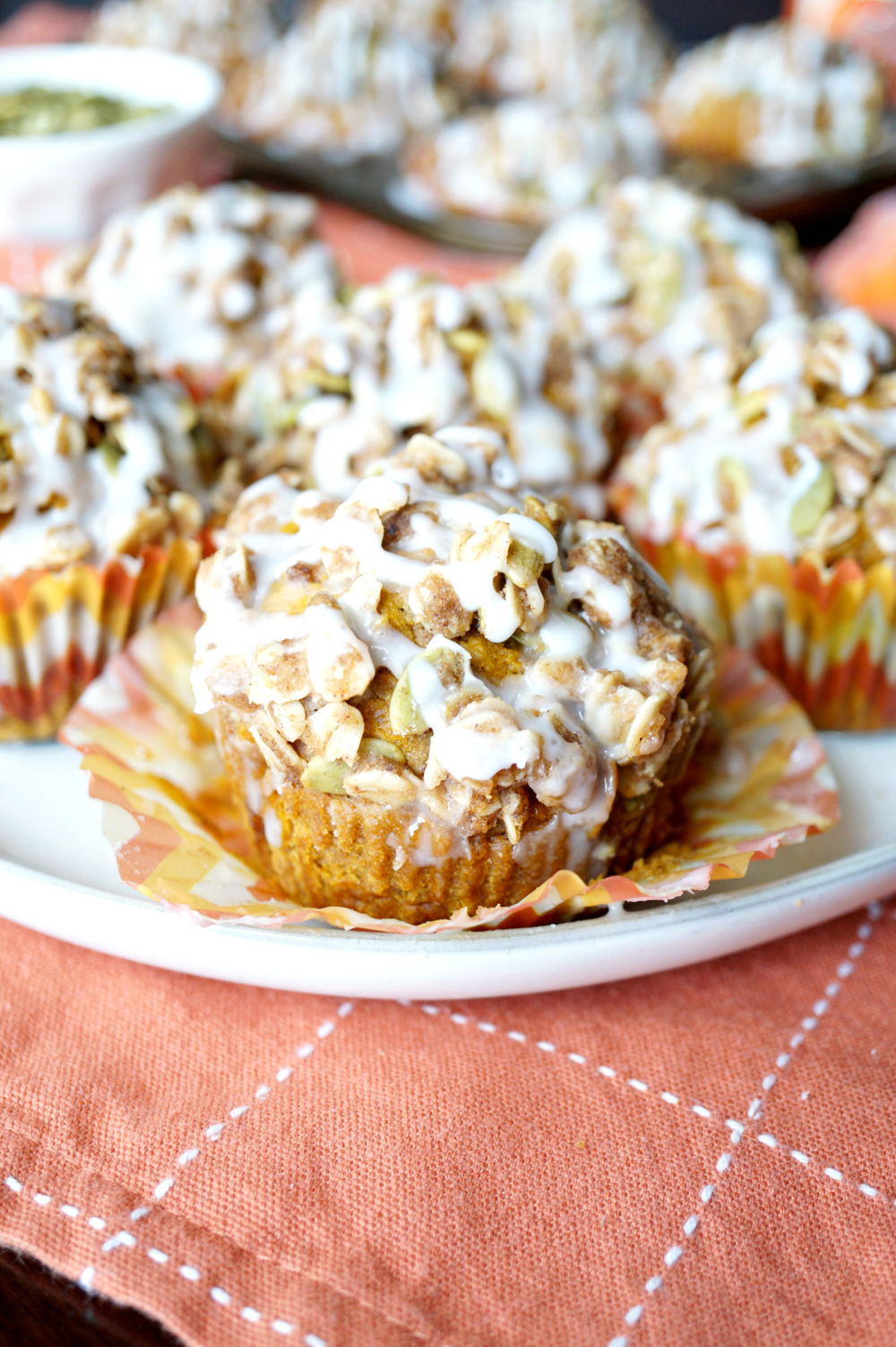 vegan pumpkin muffins with brown sugar streusel | The Baking Fairy