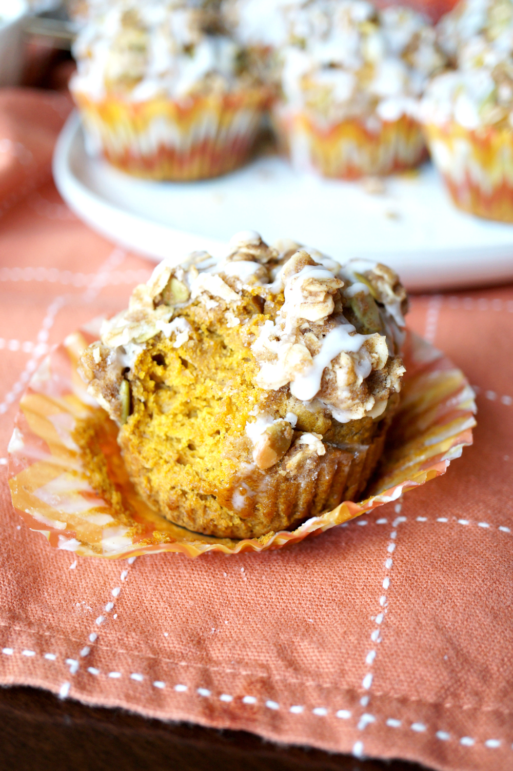 vegan pumpkin muffins with brown sugar streusel | The Baking Fairy