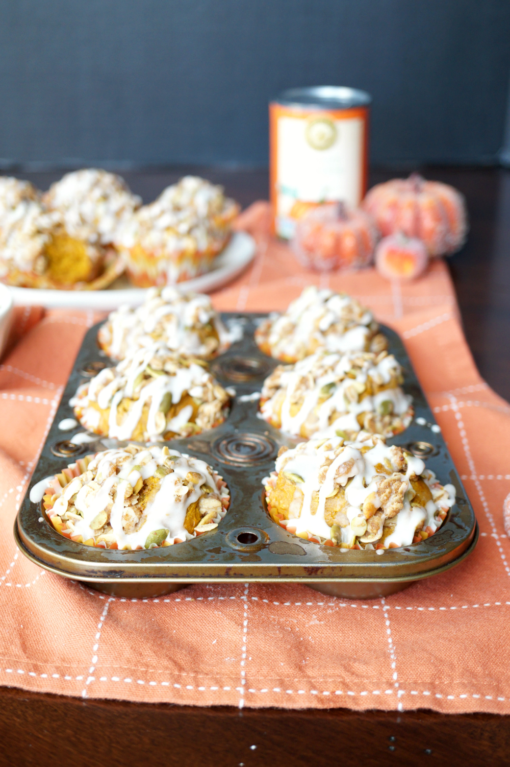 vegan pumpkin muffins with brown sugar streusel | The Baking Fairy