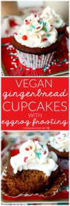 vegan gingerbread cupcakes with eggnog frosting | The Baking Fairy #ChristmasSweetsWeek #ad