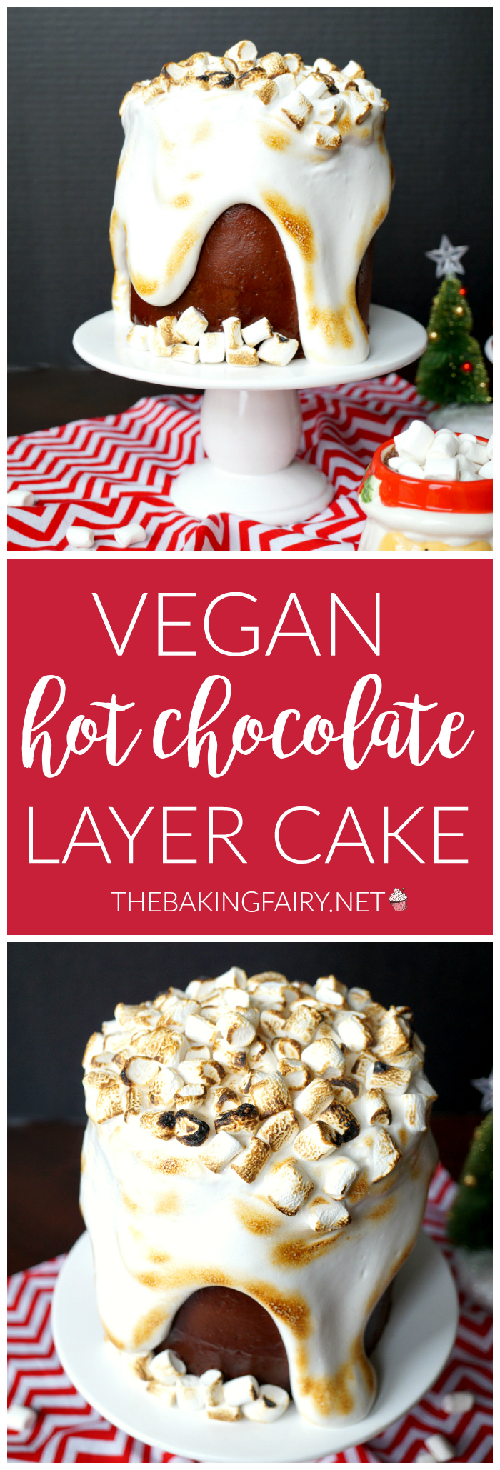 vegan hot chocolate layer cake | The Baking Fairy #ChristmasSweetsWeek #ad