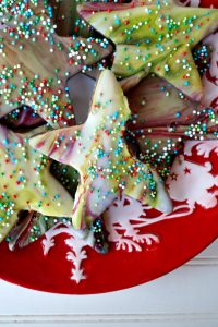 spiced chocolate cutout cookies with marble glaze | The Baking Fairy #ChristmasCookiesWeek