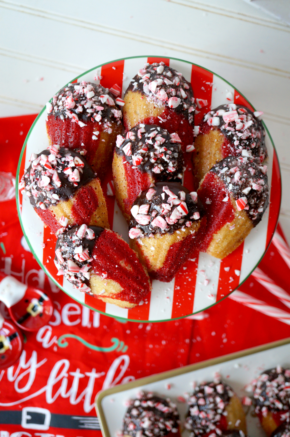 vegan peppermint bark madeleines #ChristmasCookiesWeek | The Baking Fairy