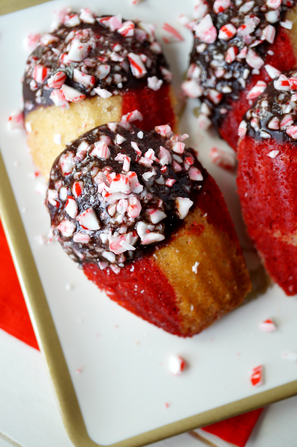 vegan peppermint bark madeleines #ChristmasCookiesWeek | The Baking Fairy