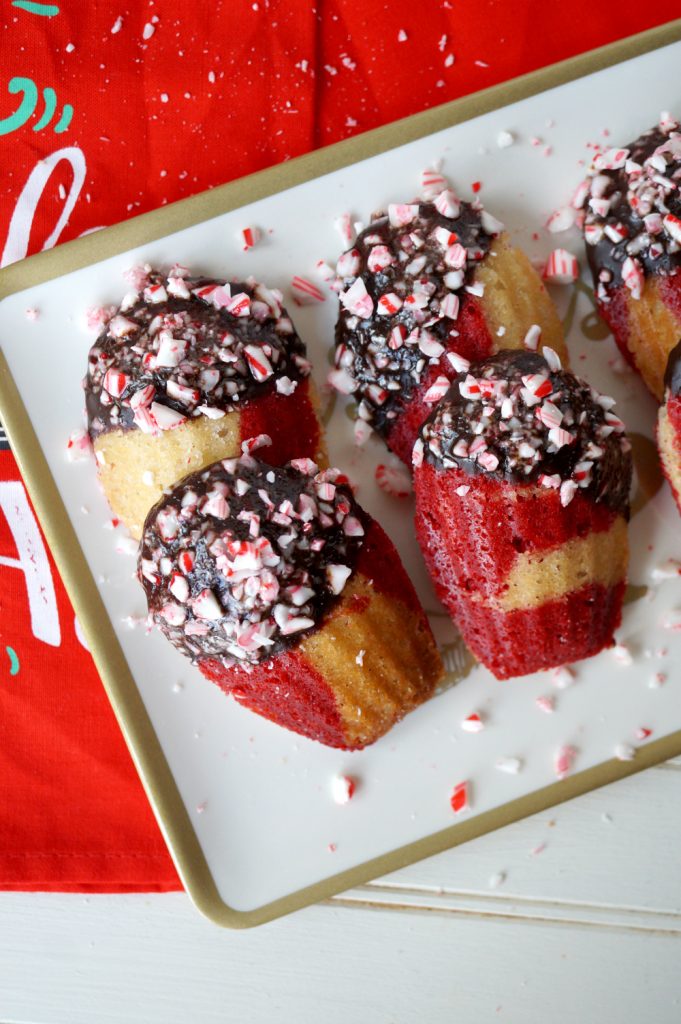 vegan peppermint bark madeleines #ChristmasCookiesWeek | The Baking Fairy