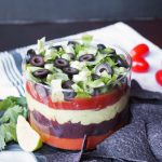 vegan black bean seven layer dip | The Baking Fairy