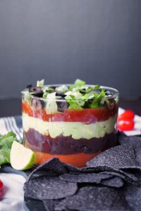 vegan black bean seven layer dip | The Baking Fairy