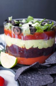 vegan black bean seven layer dip | The Baking Fairy