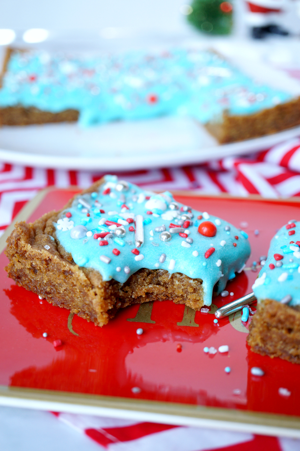 vegan frosted sugar cookie bars #ChristmasCookiesWeek | The Baking Fairy