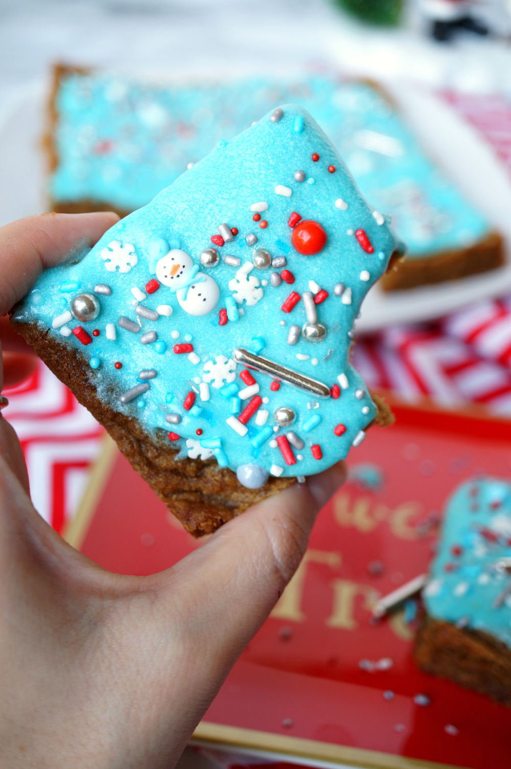 vegan frosted sugar cookie bars #ChristmasCookiesWeek | The Baking Fairy