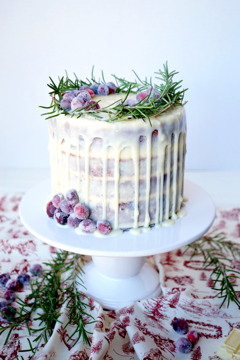 white chocolate cranberry layer cake | The Baking Fairy