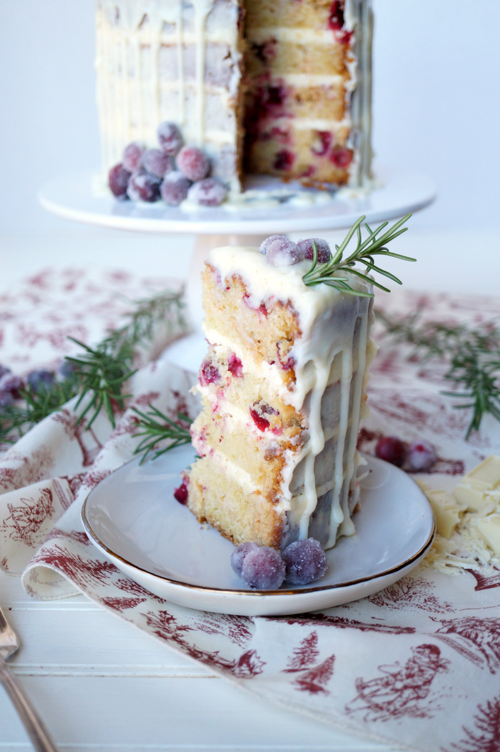 white chocolate cranberry layer cake | The Baking Fairy