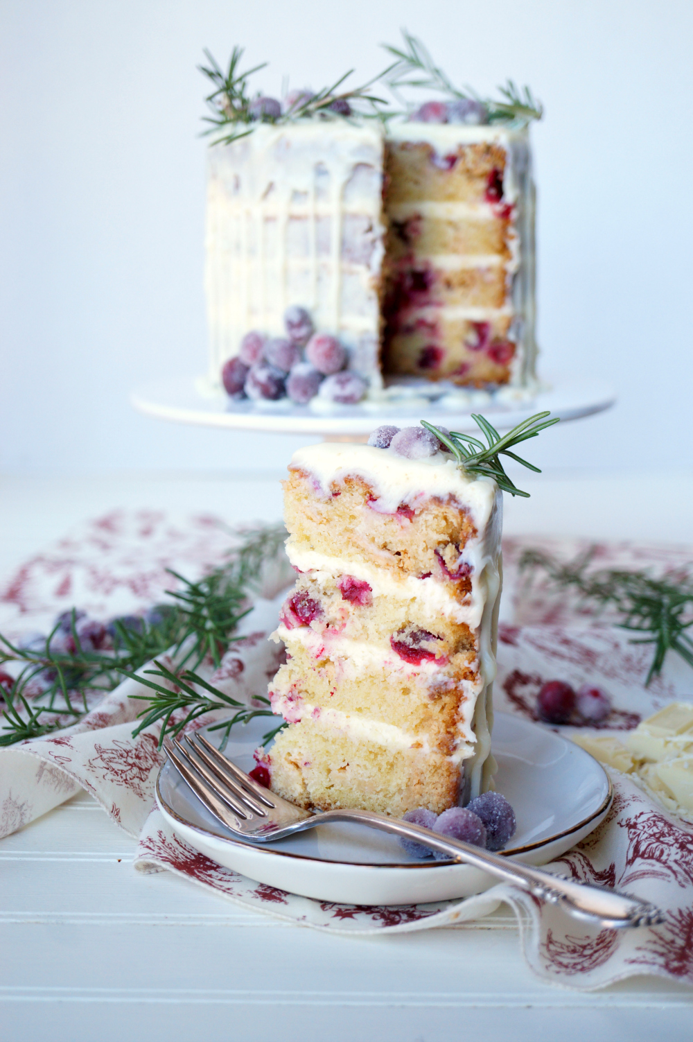 white chocolate cranberry layer cake | The Baking Fairy