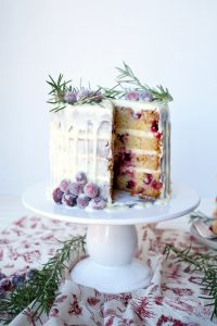 white chocolate cranberry layer cake | The Baking Fairy