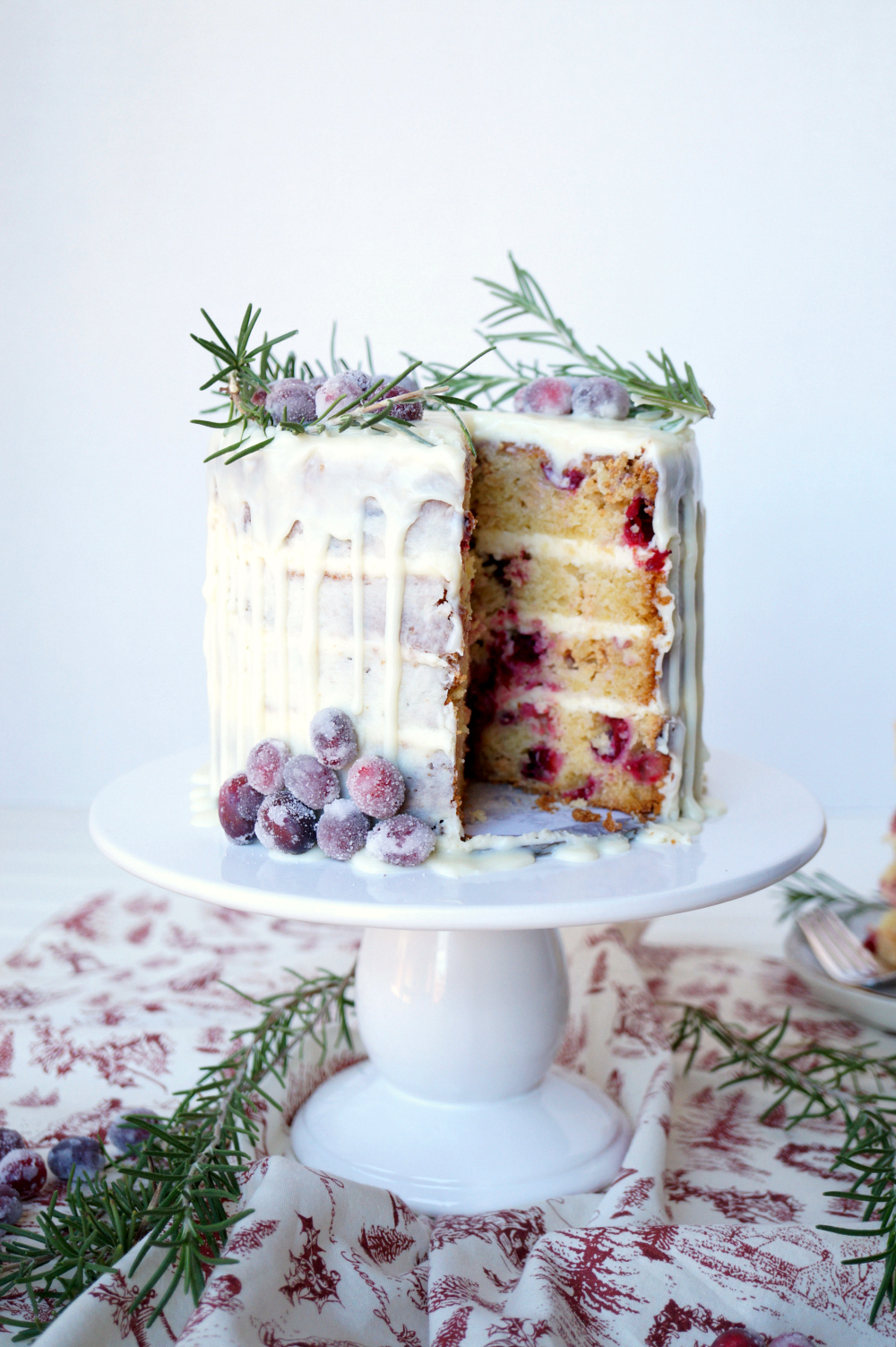 white chocolate cranberry layer cake | The Baking Fairy