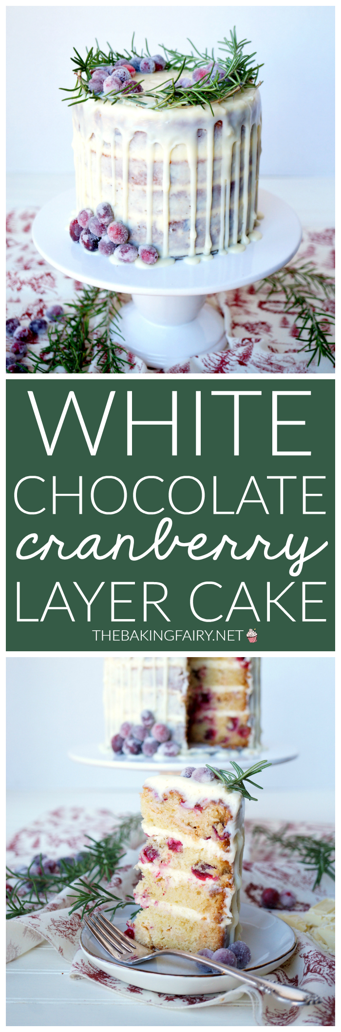 white chocolate cranberry layer cake | The Baking Fairy