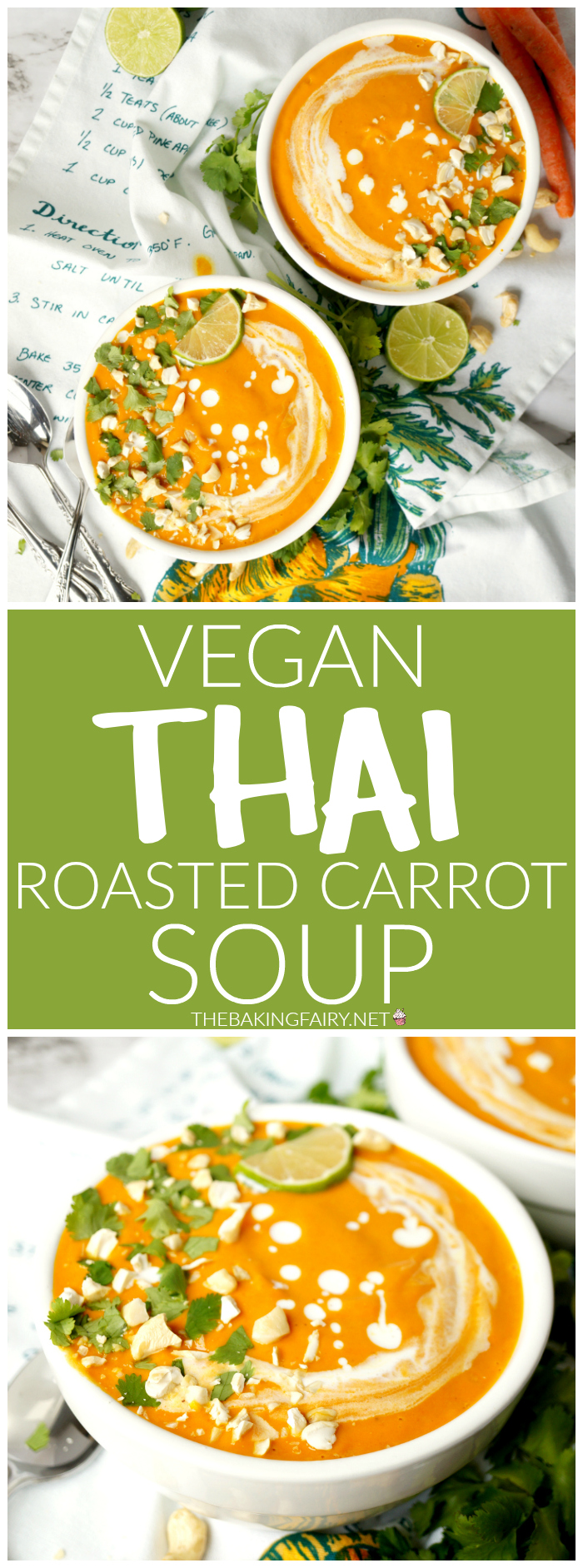 vegan Thai roasted carrot soup | The Baking Fairy