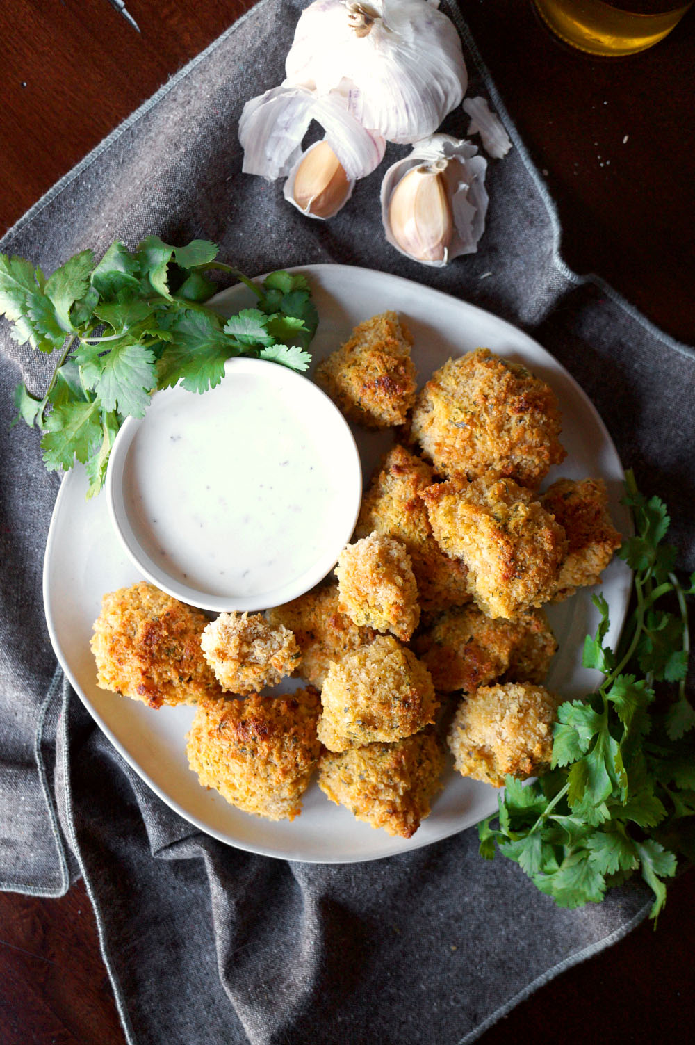 vegan garlic parmesan cauliflower wings | The Baking Fairy