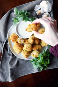 vegan garlic parmesan cauliflower wings | The Baking Fairy