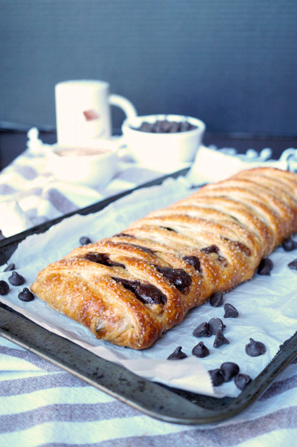 vegan chocolate peanut butter puff pastry braid | The Baking Fairy