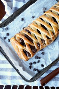 vegan chocolate peanut butter puff pastry braid | The Baking Fairy