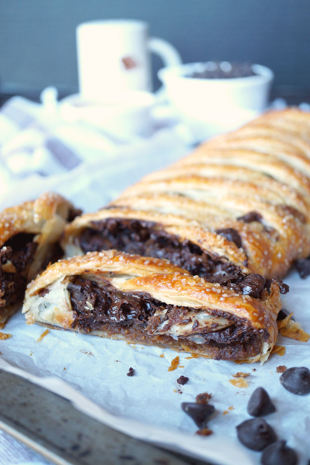 vegan chocolate peanut butter puff pastry braid | The Baking Fairy