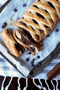 vegan chocolate peanut butter puff pastry braid | The Baking Fairy