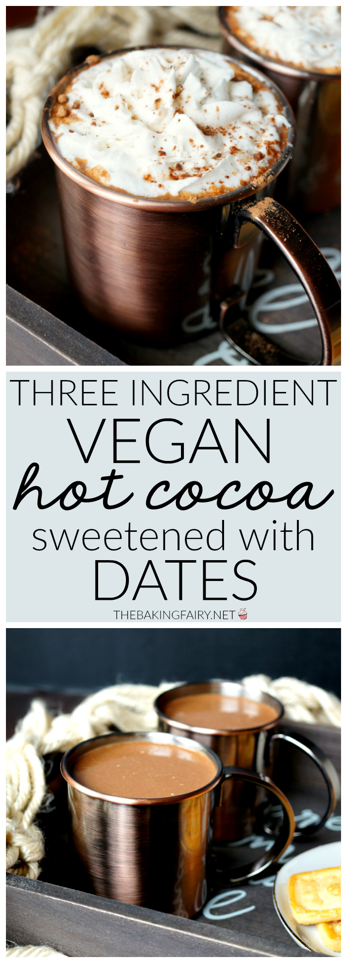 vegan date sweetened hot cocoa | The Baking Fairy