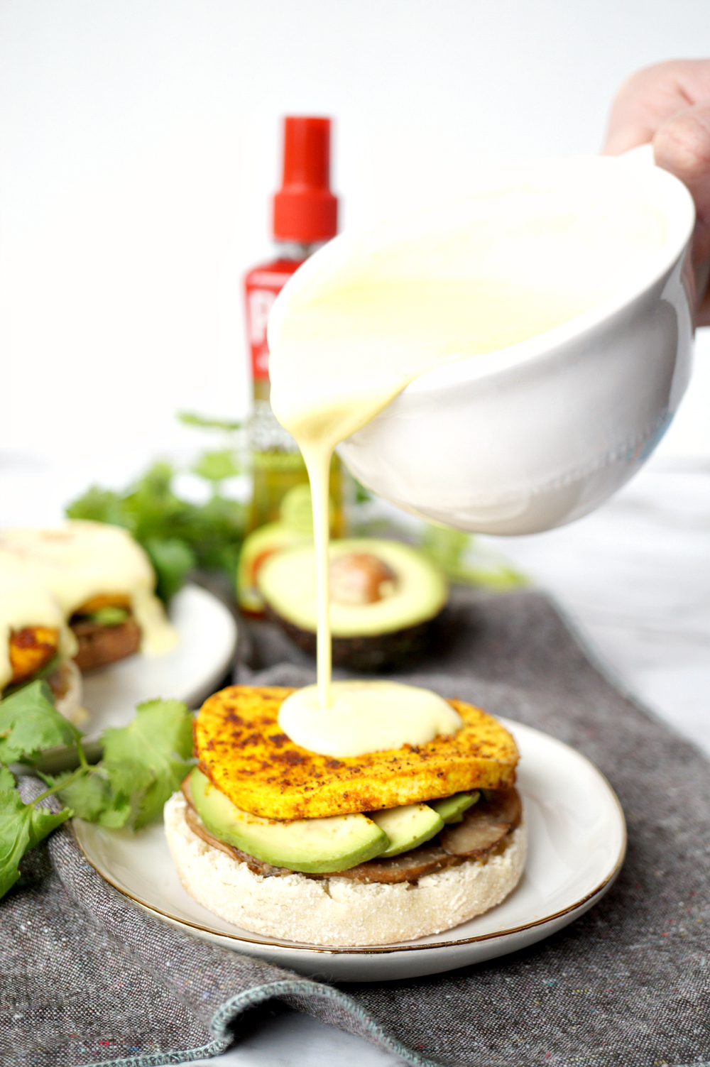 vegan avocado & mushroom eggs benedict | The Baking Fairy #PAMAvocadoPump #ad