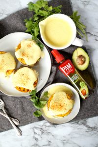 vegan avocado & mushroom eggs benedict | The Baking Fairy #PAMAvocadoPump #ad