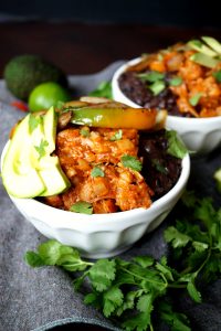 vegan burrito bowls with jackfruit carnitas | The Baking Fairy
