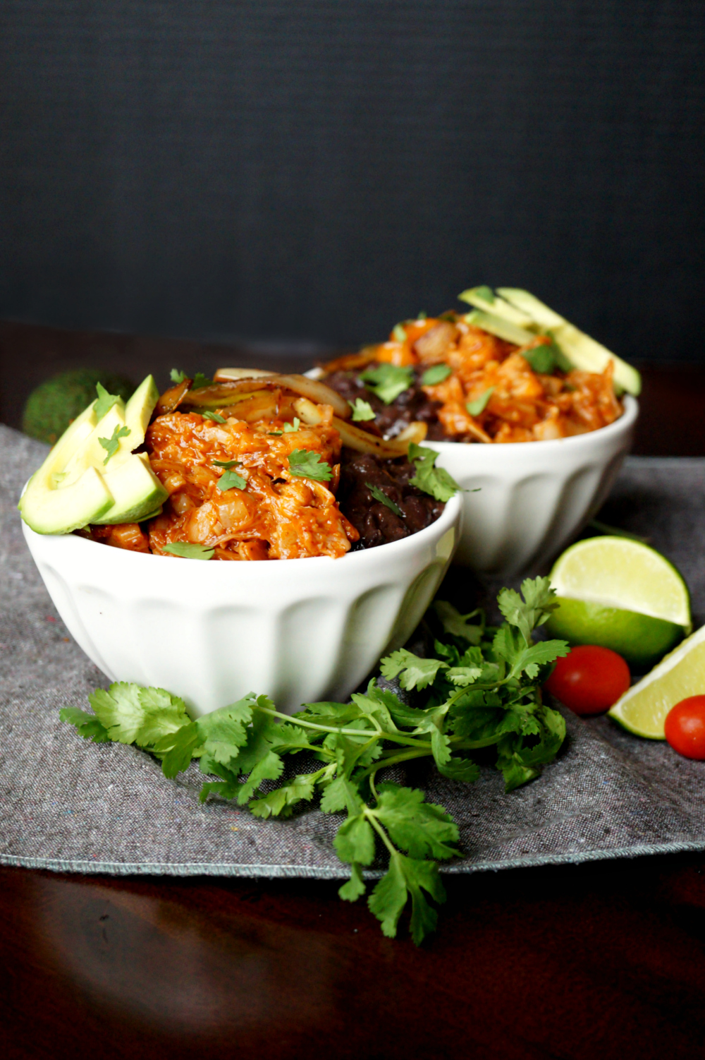 vegan burrito bowls with jackfruit carnitas | The Baking Fairy