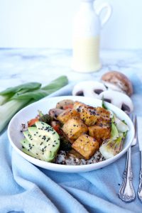 teriyaki tofu quinoa bowls | The Baking Fairy