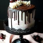 vegan dark chocolate cherry layer cake | The Baking Fairy