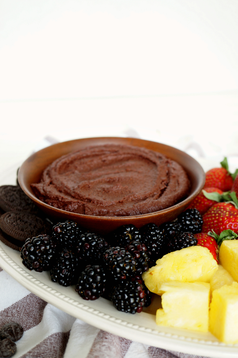 chocolate peanut butter dessert hummus | The Baking Fairy