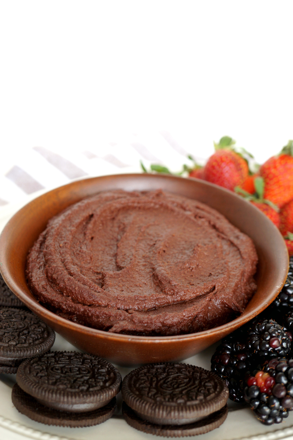 chocolate peanut butter dessert hummus | The Baking Fairy