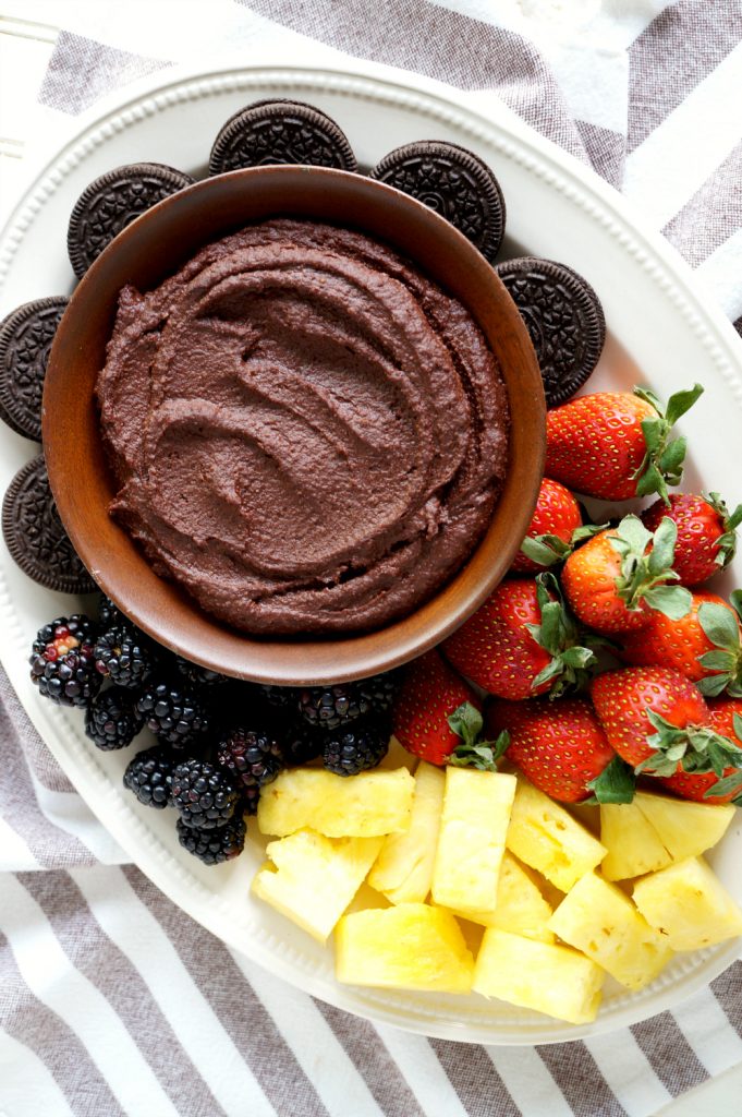 chocolate peanut butter dessert hummus | The Baking Fairy