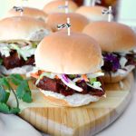 vegan BBQ jackfruit sliders with green apple slaw | The Baking Fairy