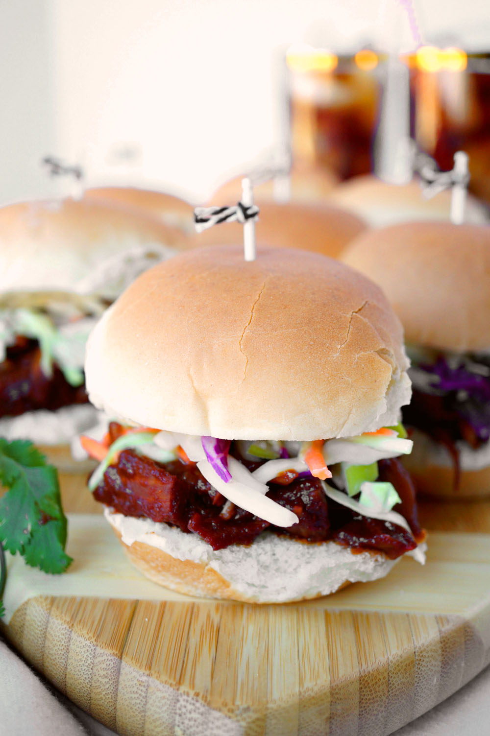 vegan BBQ jackfruit sliders with green apple slaw | The Baking Fairy