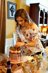 vegan chocolate covered strawberry cake & bridal shower | The Baking Fairy