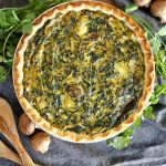 vegan spinach artichoke mushroom quiche | The Baking Fairy