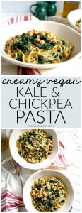 creamy vegan kale & chickpea pasta | The Baking Fairy