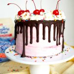 vegan banana split cake | The Baking Fairy #ad #SpringSweetsWeek