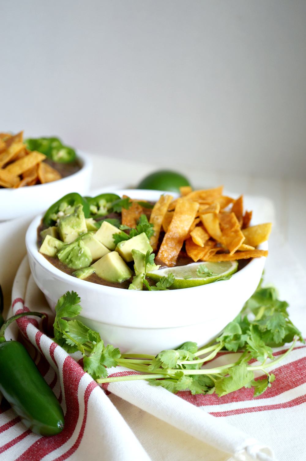 creamy vegan black bean soup | The Baking Fairy